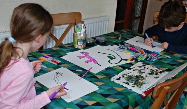 Creating our own mythological creatures after being inspired by the Myth Match Book