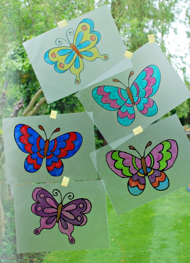 Fun and Easy to make butterfly suncatchers