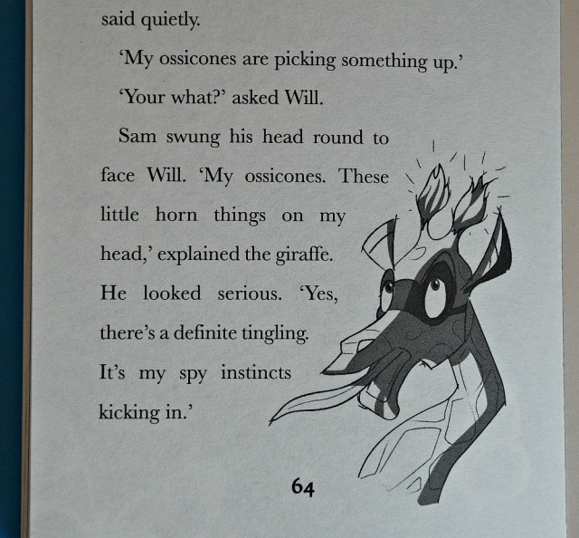 Night Zookeeper. The Giraffes of Whispering Woods. San the spying giraffe