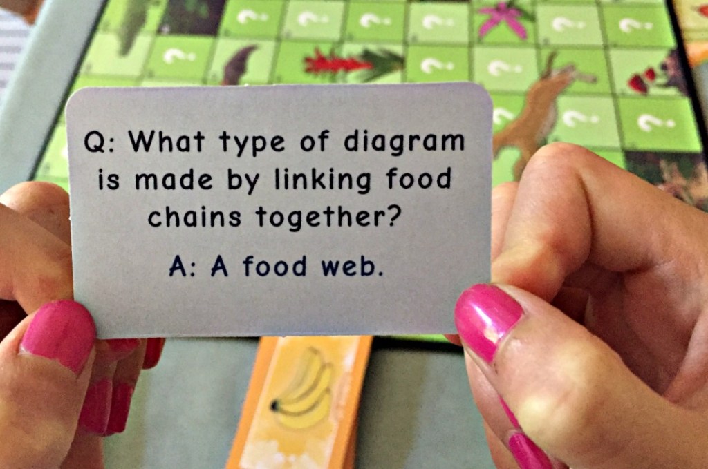 One of the question cards from the Predators and Producers Board Game produced by Oaka Books