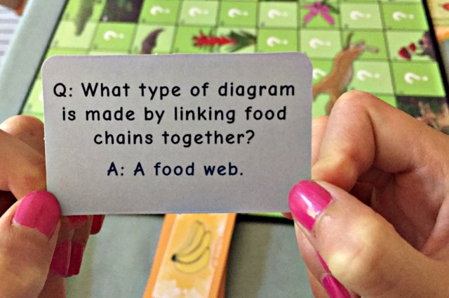 One of the question cards from the Predators and Producers Board Game produced by Oaka Books