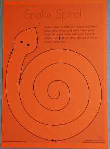 Spiral snake template from Education.com