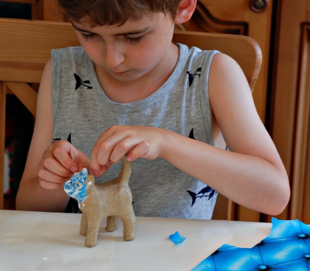 Decoupage is a great sensory activity for children with sensory processing disorder