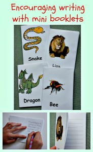 Encouraging writing with mini booklets from Activity Village. Lots of different versions to choose from