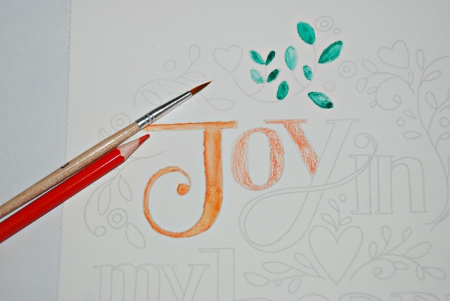 Just Add Watercolour Flower book. We used our watercolour pencils