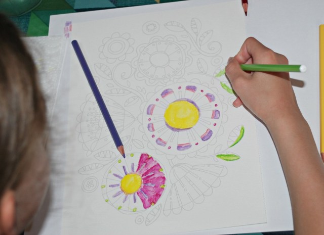 Working on a picture out of the Just Add Watercolour Flower book by Robin Pickens