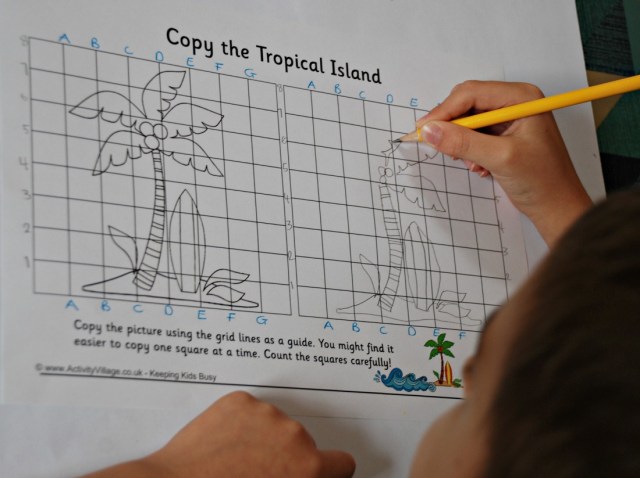 Grid Copy the Tropical Island page from Activity Village