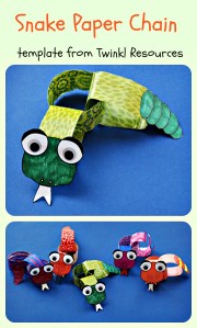 Snake Paper Chain Craft Activity. Made using a template from Twinkl Resources