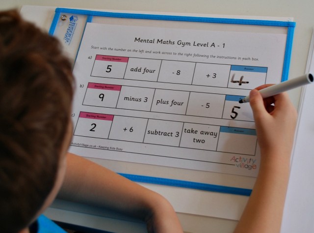 Practicing Maths with the Mental Maths gym pages from Activity Village