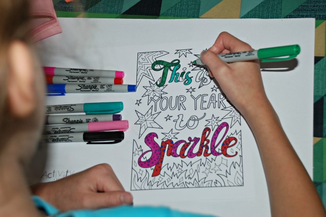 Colouring Card - This is Your Year to Sparkle from Activity Village