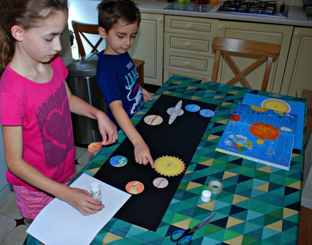 Making a poster showing the planets orbiting around the Sun using images from Activity Village