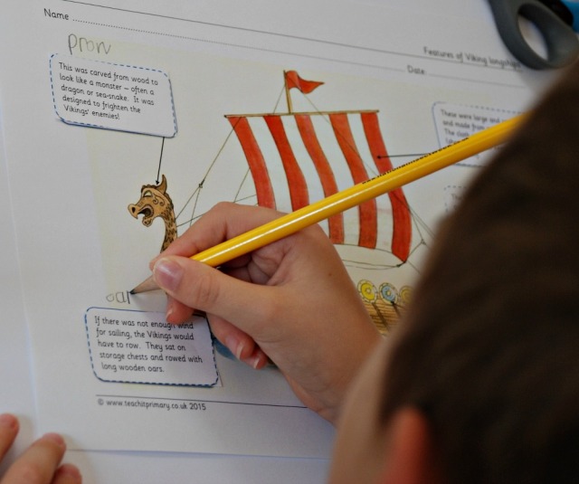 Teachit primary website. Free to download Features of a Viking Longboat activity
