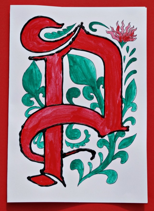 The Simple Illuminated letter Card from Activity Village with the letter outlined in dimensional paint