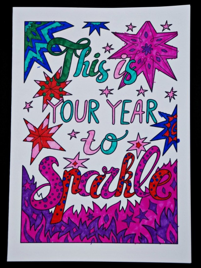 This is Your Year to Sparkle Colouring Card from Activity Village. Perfect for Birthdays