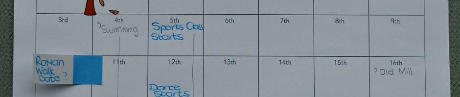 Using a Monthly Calendar for some planning