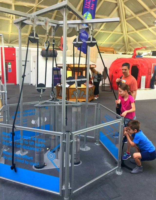 Winchester Science Centre trying out the pulley activity