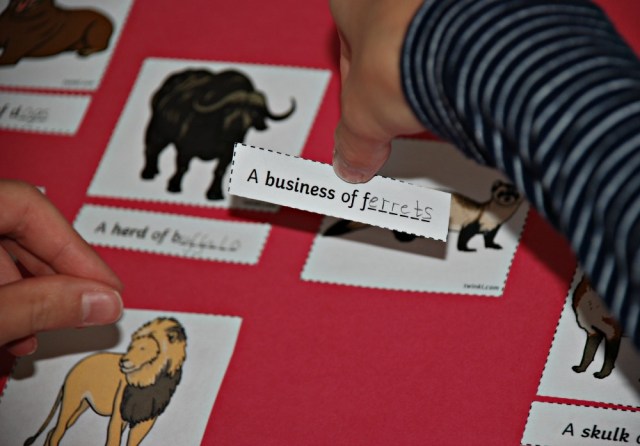 matching the phrase to each picture