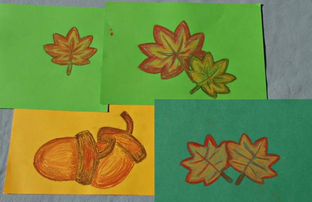 chalk pastel pictures created using Activity Village stencils and STABILO chalk pastels