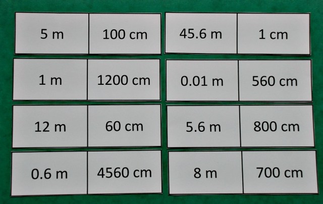 Measurement Dominoes. Free to download in either black or colour