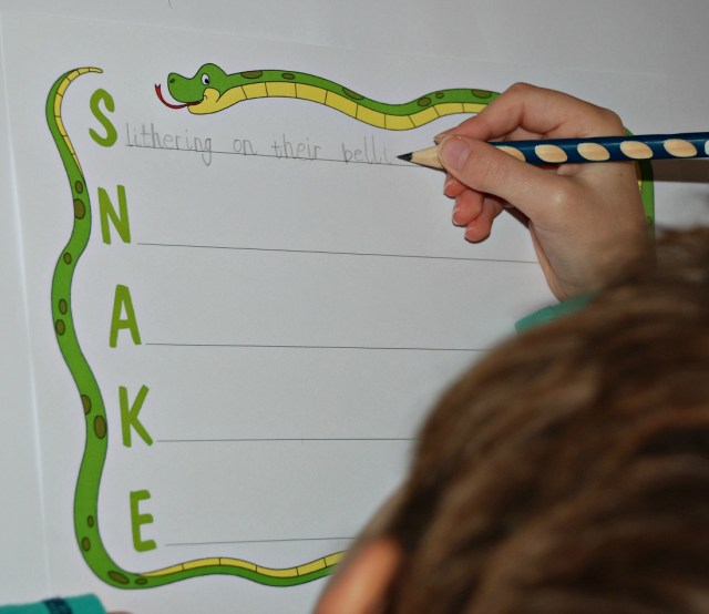 Snake Acrostic Poem from Activity Village
