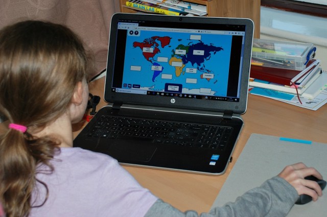 Twinkl Go - using the interactive screens as a way to test her knowledge