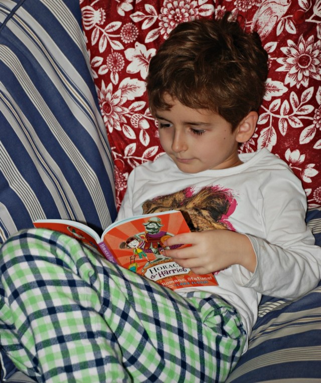 reading Horace and Harriet. A funny early chapter books for children.