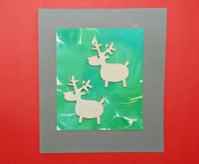 Reindeer Christmas Cards made using ornaments from Tiger UK