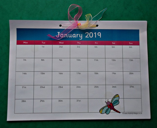 Activity Village 2019 Planner, Calendar pages