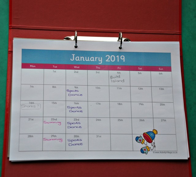 Using the 2019 Activity Village pages for some planning