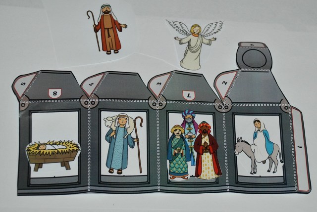 adding some of the Nativity Story Stone images to the 3D lanterns from Twinkl Resources
