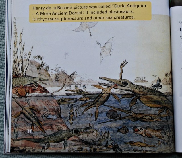 BIG CAT reader Mary Anning Fossil Hunter includes the picture that Henry de la Beche created called Duria Antiquior
