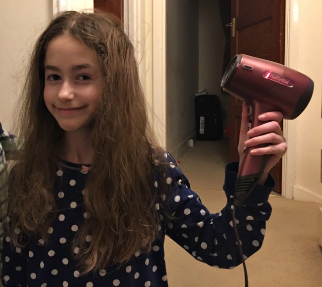 Sensory challenges. Using a hairdryer