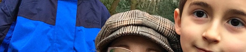 Winter walk. ofamily learning together