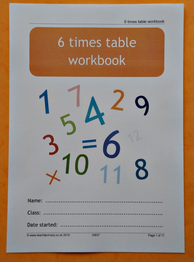 6 times table booklet from the Teachit Primary website. Free to download times table resource