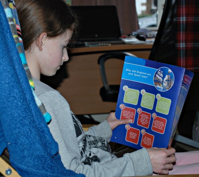 reading up about the Battle of Hastings with an Oaka Books topic pack, the Spanish Armada and a Tudors and Stuarts book