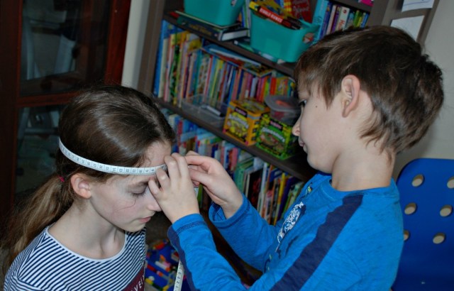 Use a tape measure to measure different body parts and then convert the cm to mm and m. Fun way for the kids to practice converting units of measurement