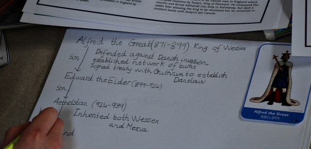 Creating her own List of Anglo-Saxon Kings including some signifcant details