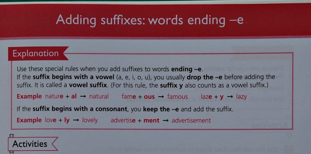 Understanding English Spelling workbook. An example of the explanations included at the top of each page