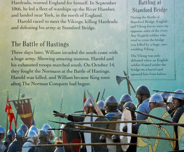 Usborne Kings and Queens. History of Britiain. Includes a few battles like the Battle of Hastings