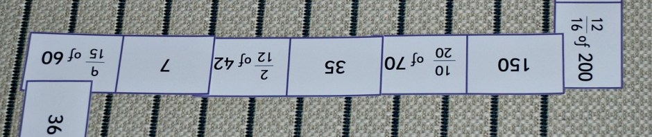Free maths dominoes. Fraction of a number where you need to simplify the fraction first. ofamily learning together