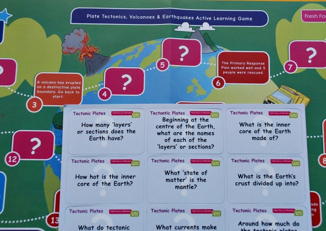 Plate Rectonics, Volcanoes and Earthquakes learning game that comes inside the topic pack