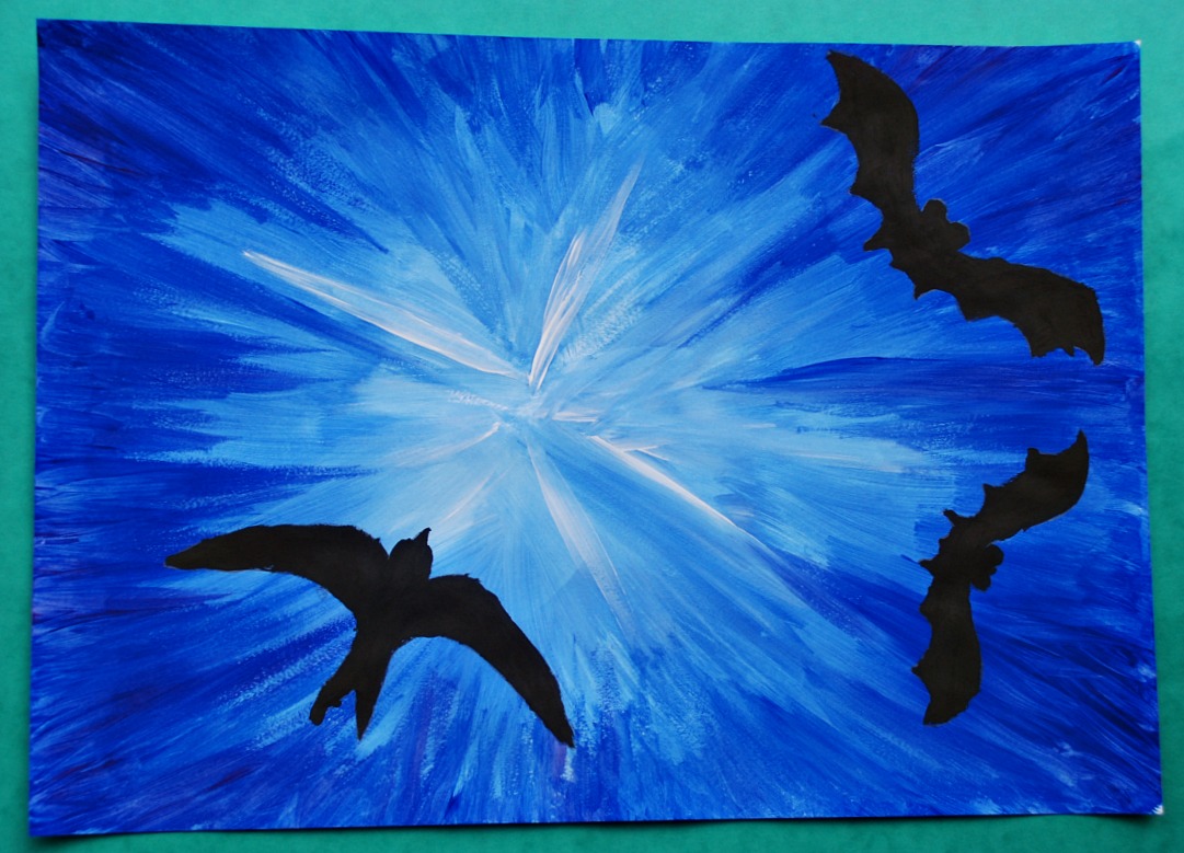 Animal silhouette painting by kids