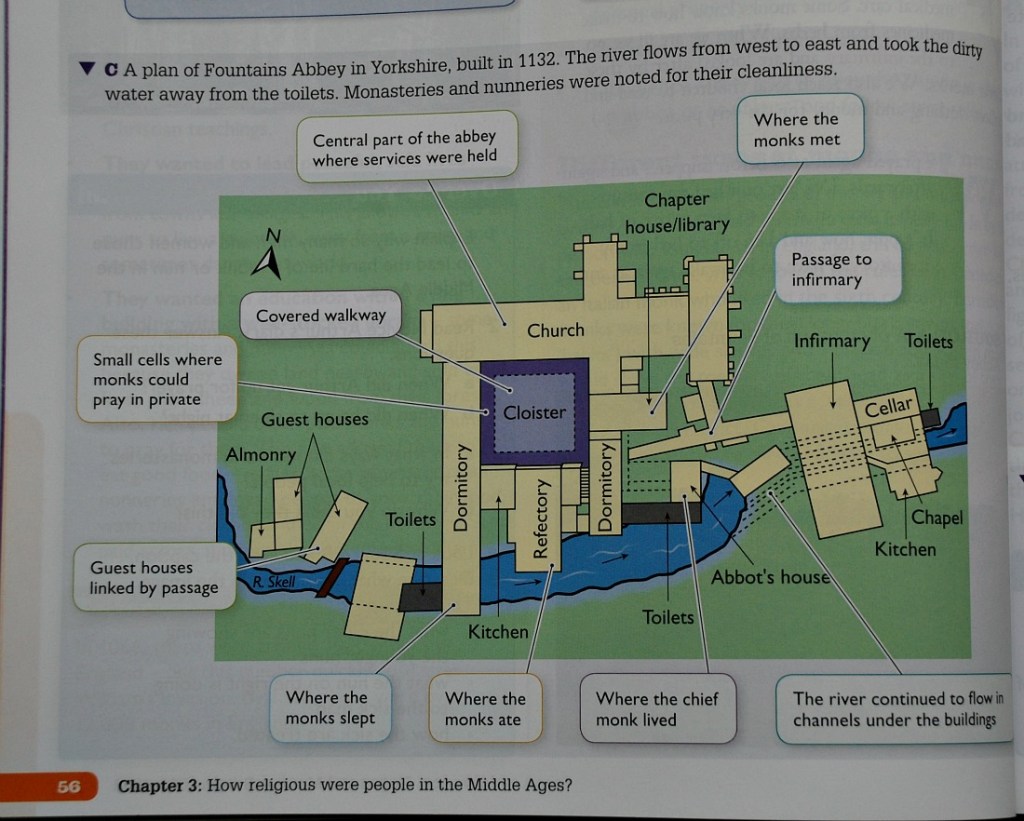 Invasion, Plague and Murder. Oxford KS3 History book includes detailed drawings and comic book strips to explain events