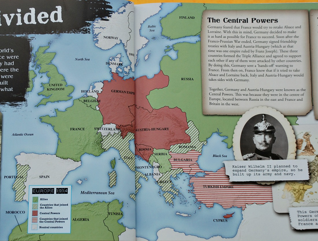 The Story of the First world war for children. Map of Europe
