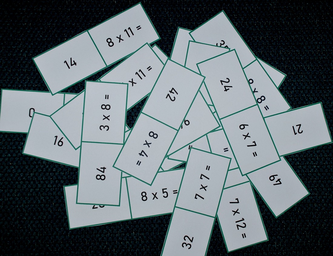 times table dominoes from ofamily learning together