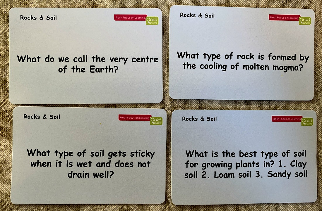 Oaka Books Rocks and Soil Topic pack KS2 learning game question cards
