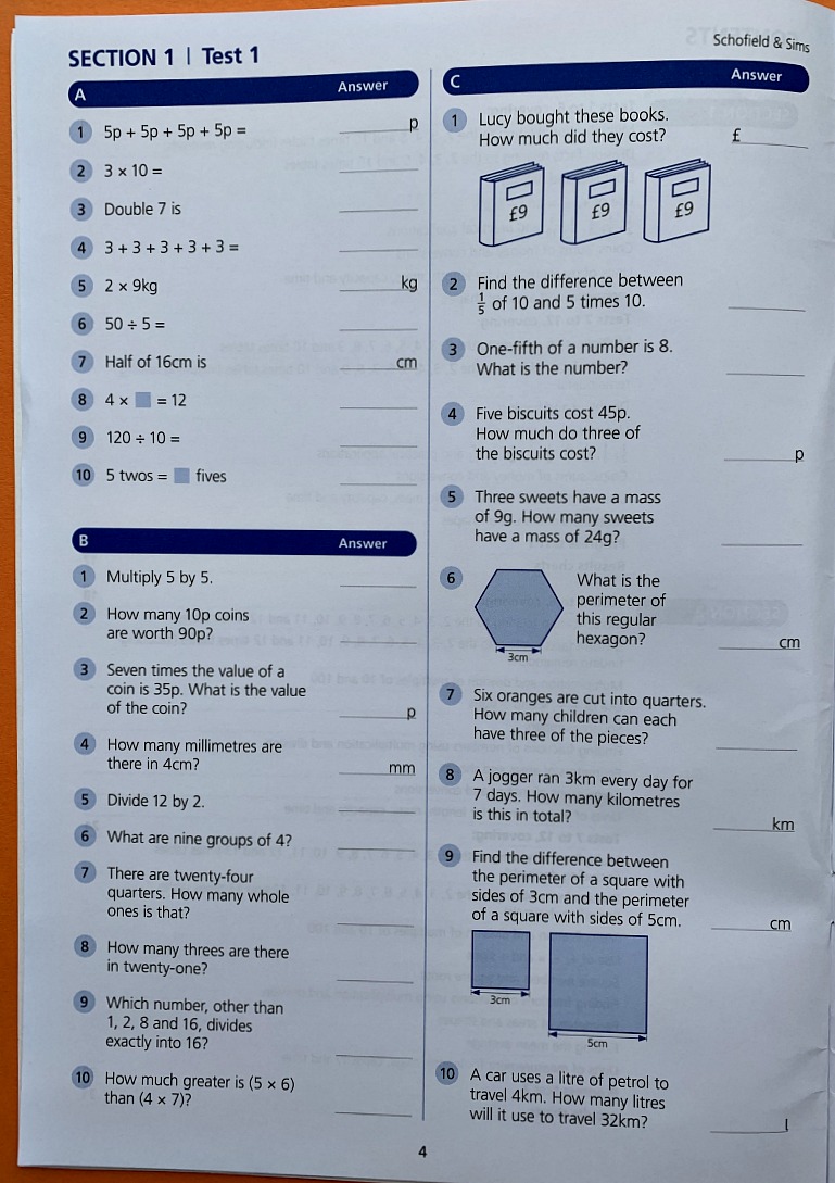 Schofield & Sims Times Tables Tests 2. Times table workbook for KS2 Maths