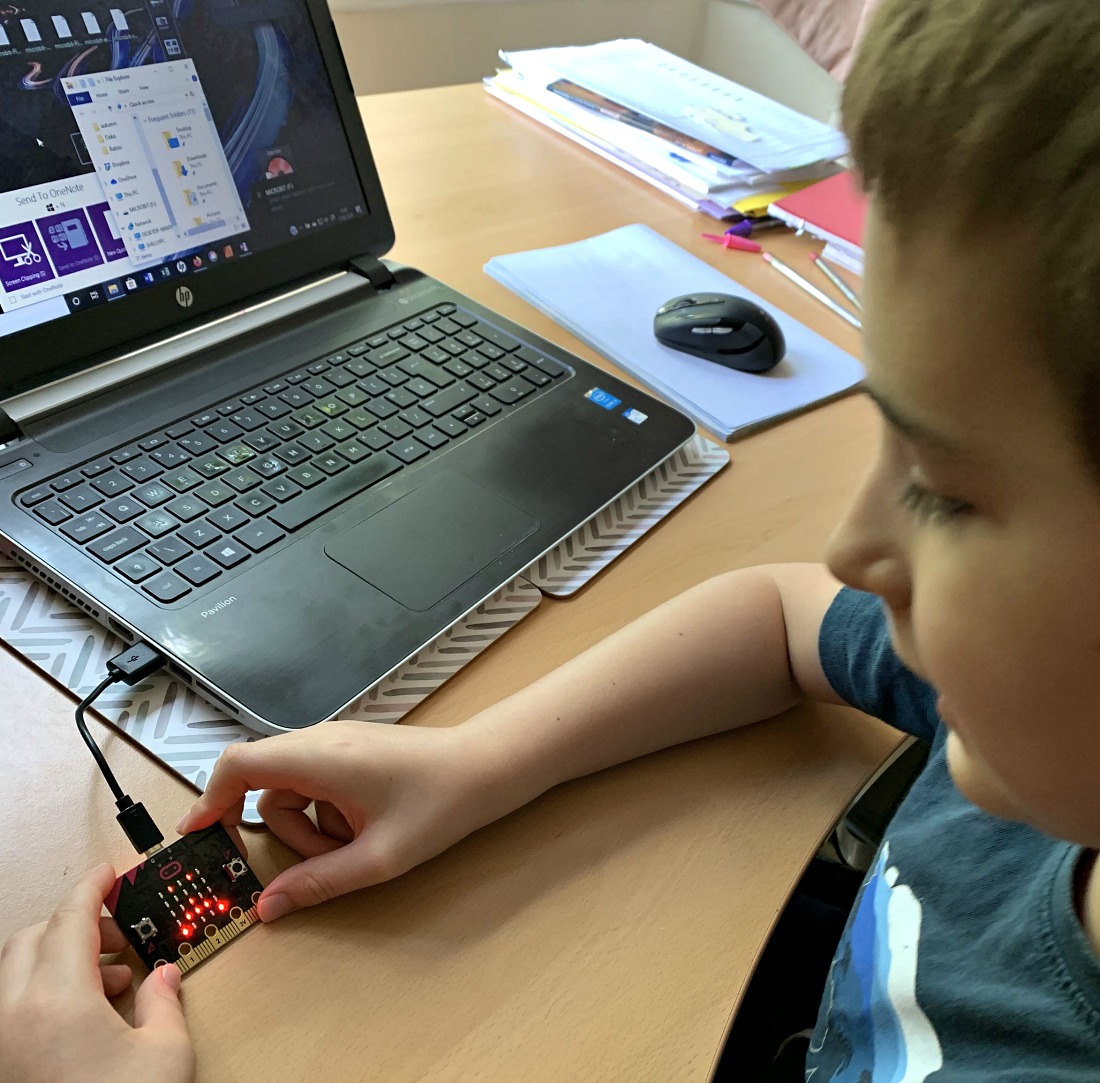 using the Micro:bit. ofamily learning together