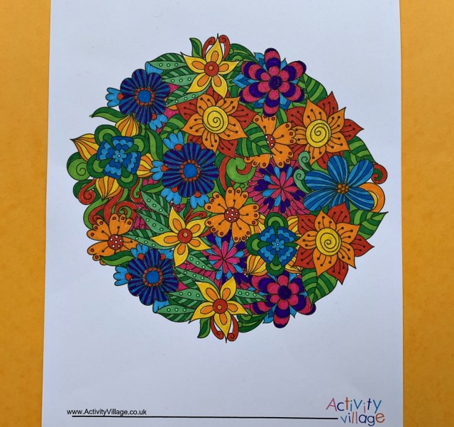 Activity Village circle colouring pages flowers