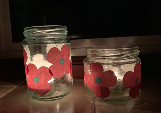 Remembrance Day Lanterns made by kids at home